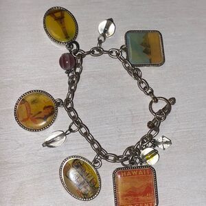 Signed AAI Traveling Silver Charm Bracelet